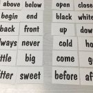 Antonyms - Word Cards - Homeschool Preschool Educational 60 Words