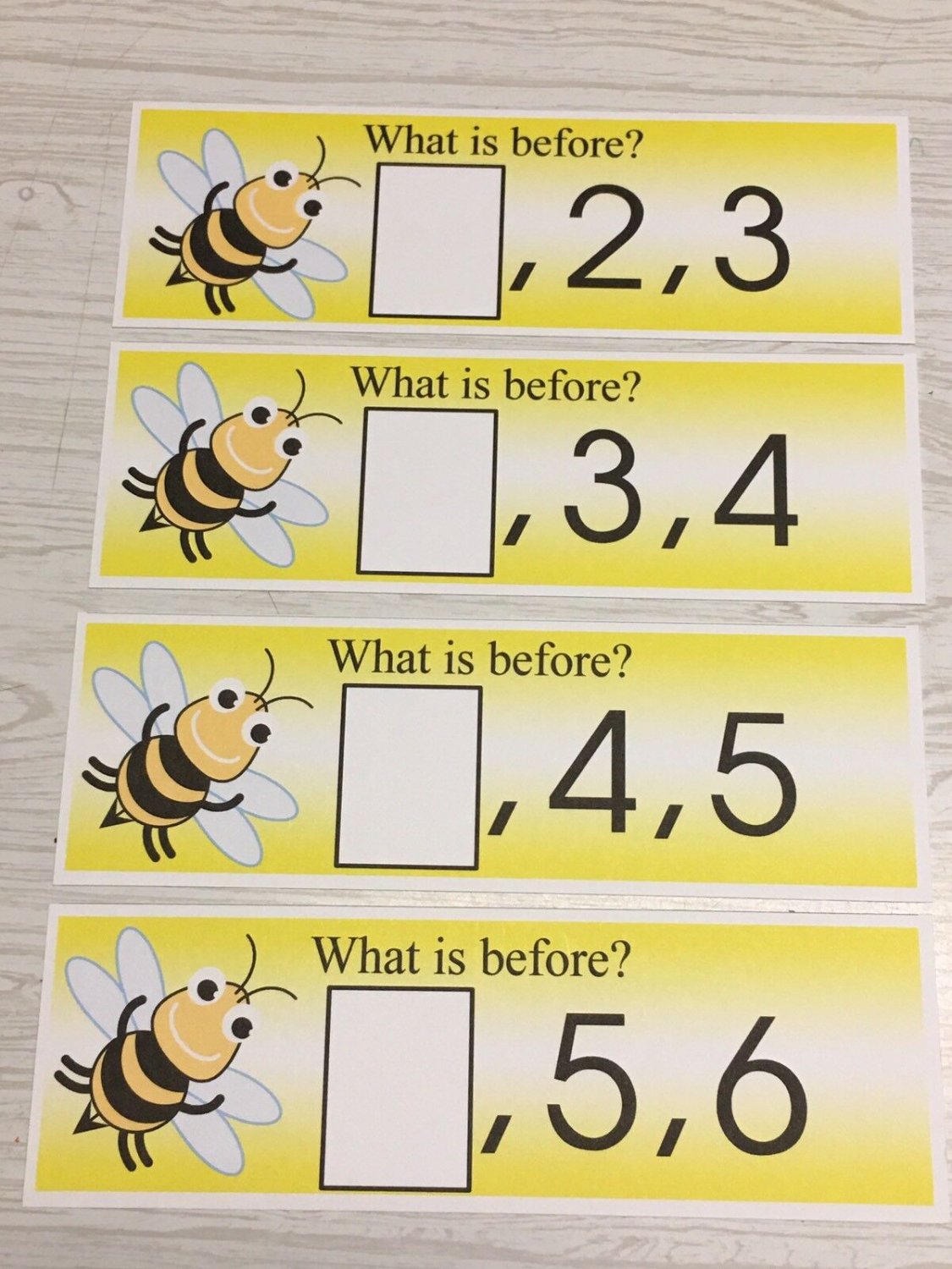 Honey Bee - Numbers - What comes next ? - 21 Laminated cards Activity Set