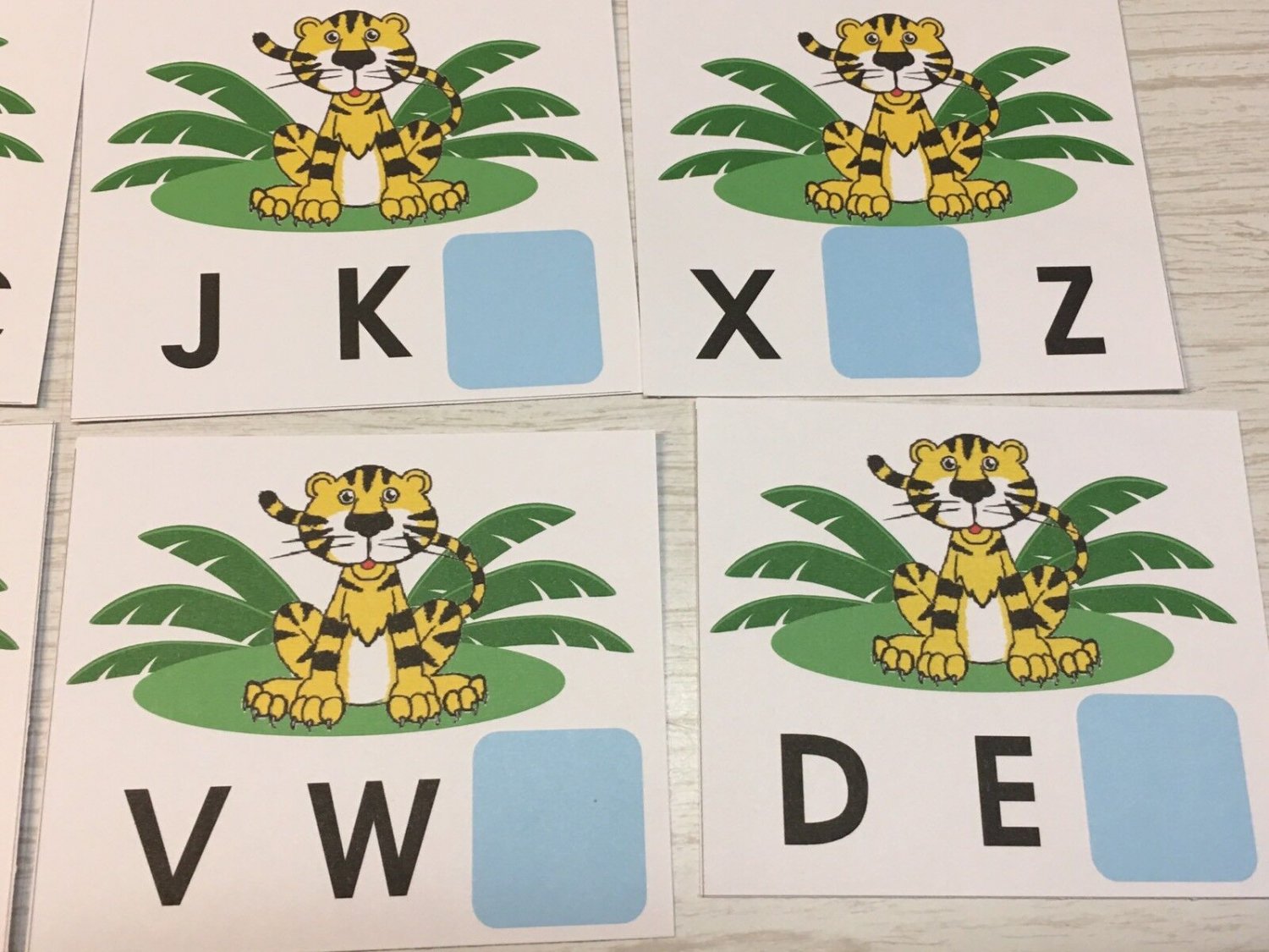 Tiger - Missing Letter Alphabets -Laminated Activity Set - Teaching Supplies