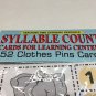 SYLLABLE COUNT & DOMINO ADDITION Cards for Learning Center 104 Cards- Letters-