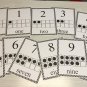 8.5 x 11 Laminated NUMBERS w/ Counting Ten Frame - teaching supplies