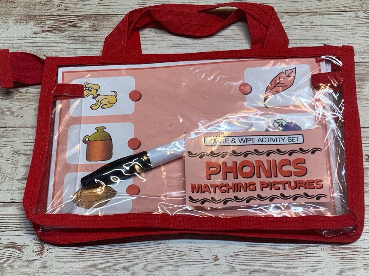 Busy bag - Write & Wipe Activity Set - Phonics Matching Pictures - Learning