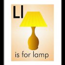 L is for Lamp - Art Print Home Decor Wall Art -  Flashcard (frame not included)