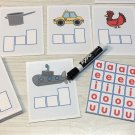 CVC Words Phoneme Frames Card Set & Movable Letter Tiles - LAMINATED