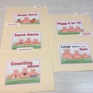 5 File Folder  Set - Activity  - Teaching  READING MATH -Piggy Game