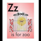 Z is for Zoo - Art Print Home Decor Wall Art -  Flashcard (frame not included) 1