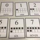 (set Of 7)8.5 x 11 Laminated NUMBERS w/ Counting Ten Frame - teaching supplies