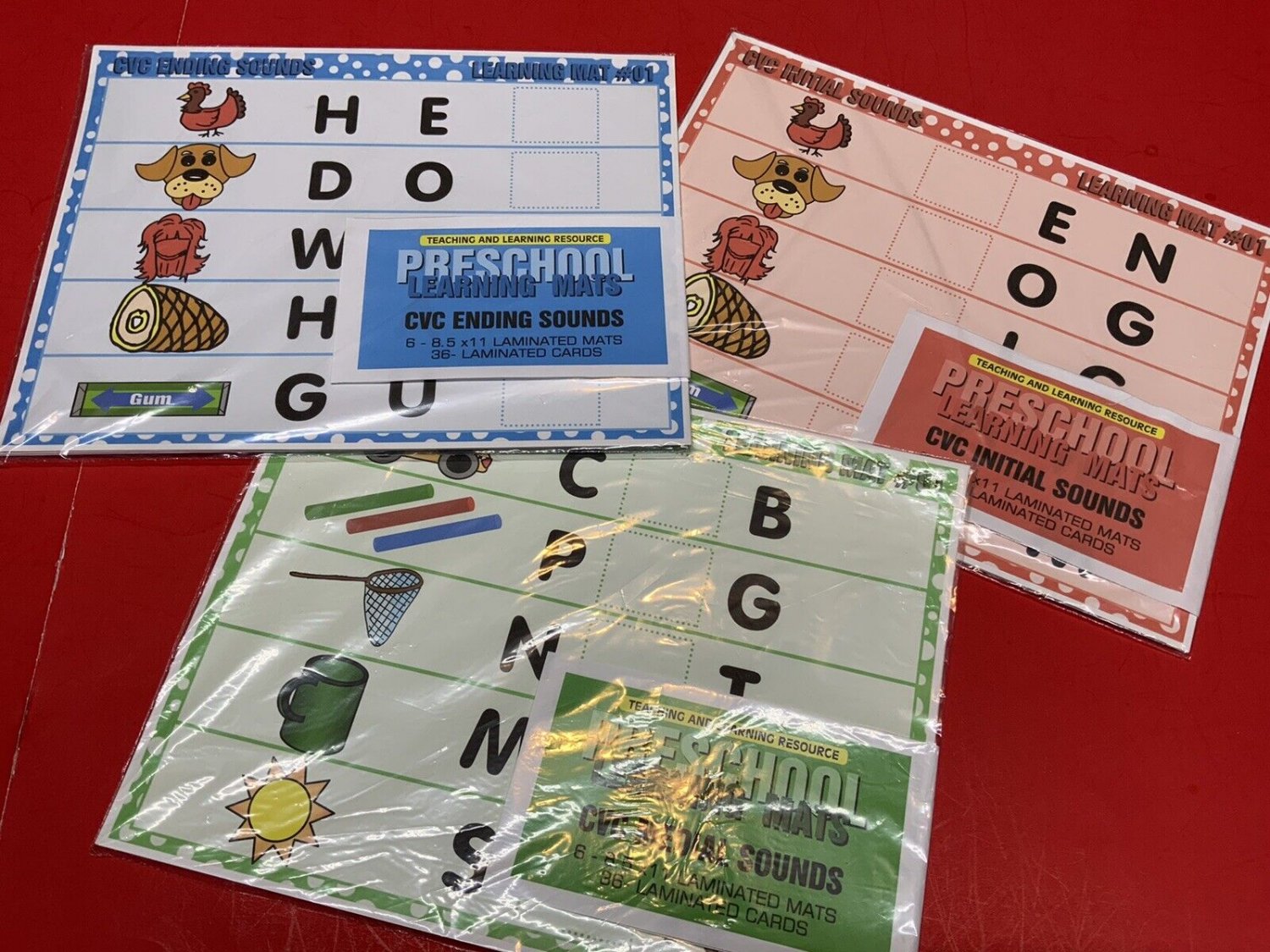 Initial, medial & ending - Set of 18 Learning Mats / Cards - Laminated Activity
