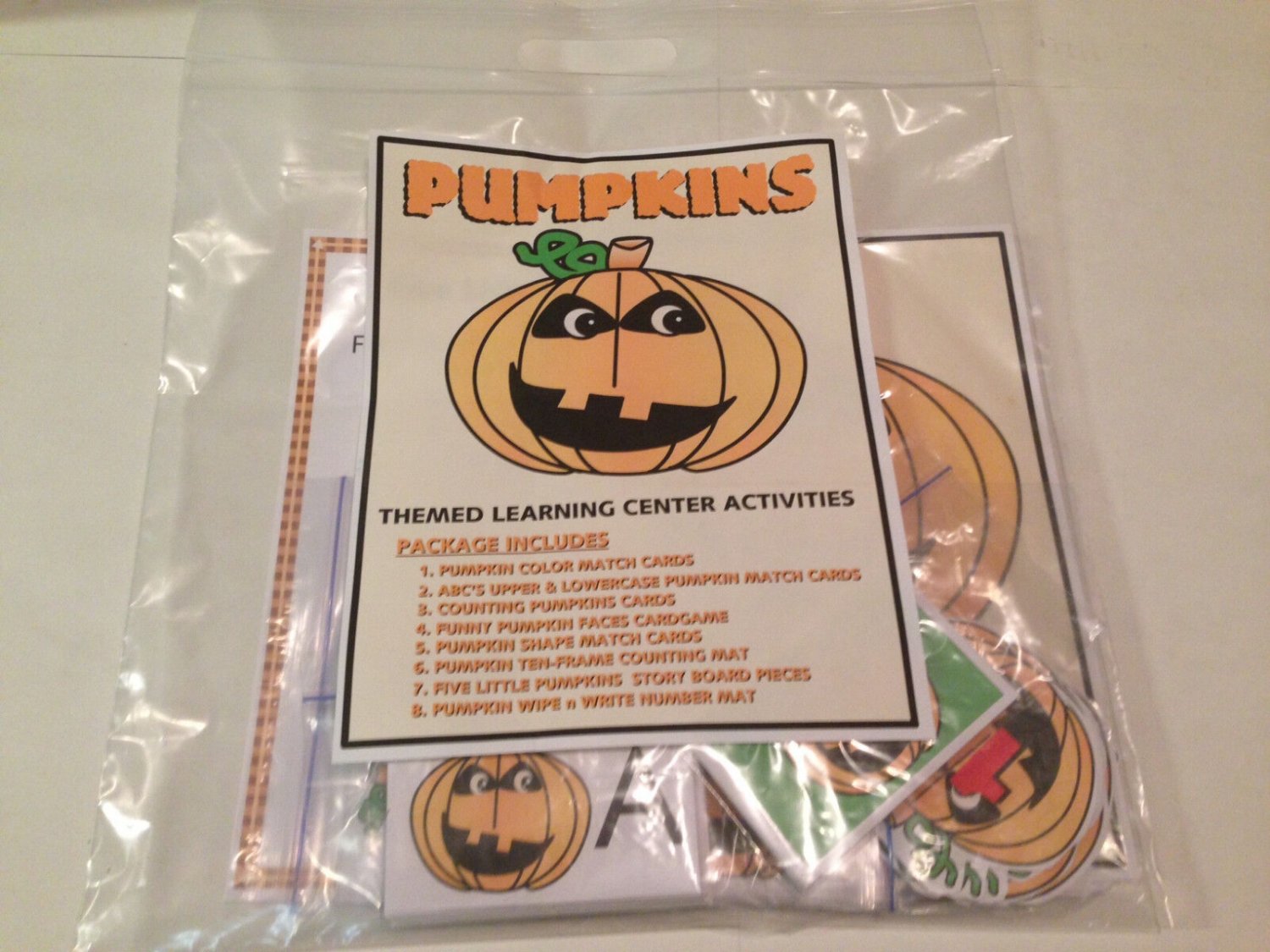 PUMPKINS -THEMED Learning Activities Package- LAMINATED - Teaching supplies