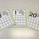 Elephant Count Ten Frames 0-20 Laminated Activity Set - Teaching Supplies