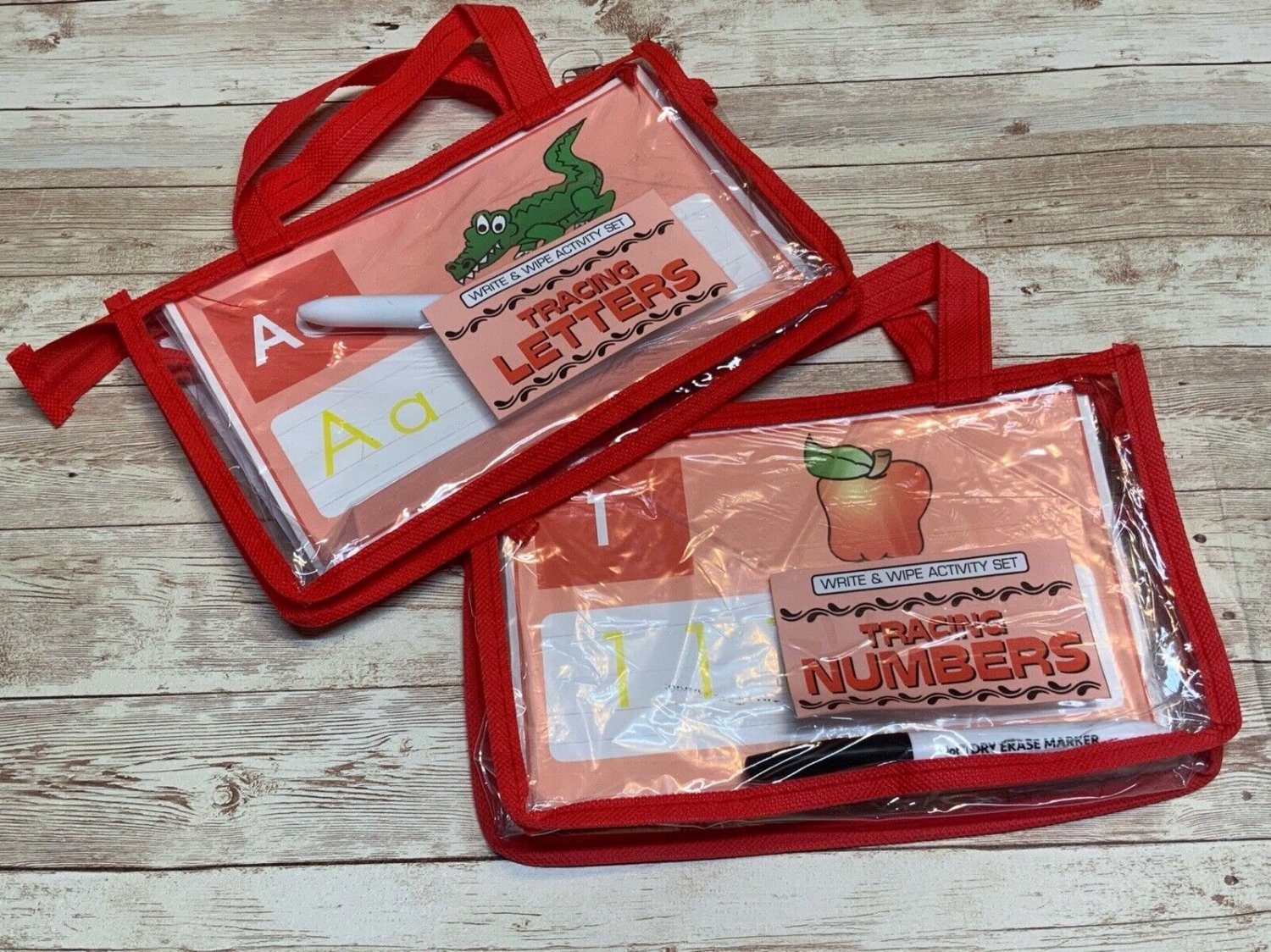 (2) Write & Wipe Activity Sets - Tracing Letters And Numbers - Learning Center