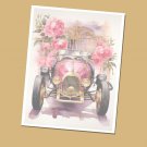 Vintage Racing Car 2 -Lined Stationery Paper (25 Sheets)  8.5 x 11 Premium Paper