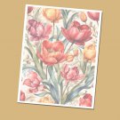 TULIPS - Lined Stationery Paper (25 Sheets)  8.5 x 11 Premium Paper