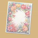 Tulip Design #2 - Lined Stationery Paper (25 Sheets)  8.5 x 11 Premium Paper