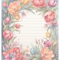 Tulip Design #2 - Lined Stationery Paper (25 Sheets) 8.5 x 11 Premium Paper