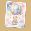 Bear’s Balloon - Lined Stationery Paper (25 Sheets)  8.5 x 11 Premium Paper