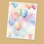 Balloon Design - Lined Stationery Paper (25 Sheets) 8.5 x 11 Premium Paper