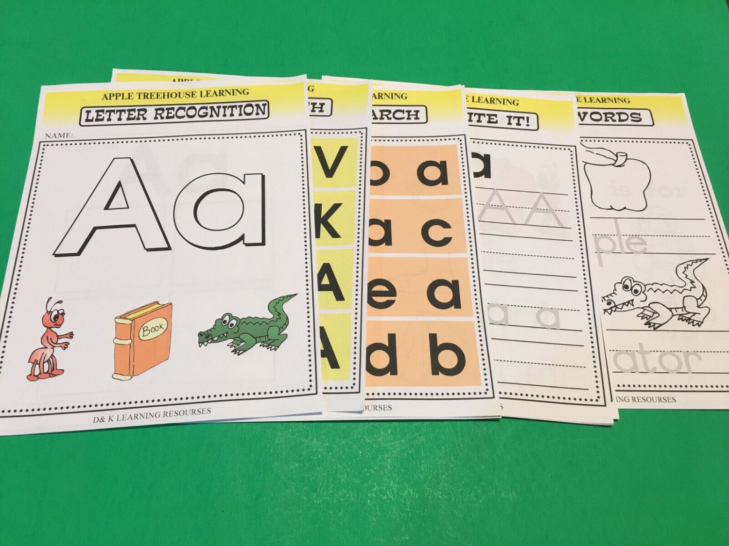 Letter  Aa - Apple Treehouse Worksheets - Preschool Teaching supplies  20 pgs
