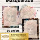 Masquerade Stationery Set - Watercolor Design - Writing Papers 50 Sheets Masquerade Stationery Set - Watercolor Design - Writing Papers 50 Sheets