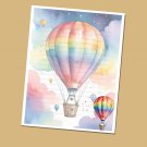 Hot Air Balloon #1 - Lined Stationery Paper (25 Sheets)  8.5 x 11 Premium Paper