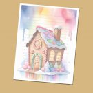 Gingerbread House - Lined Stationery Paper (25 Sheets)  8.5 x 11 Premium Paper