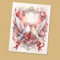 Valentine Doves - Lined Stationery Paper (25 Sheets) 8.5 x 11 Premium Paper