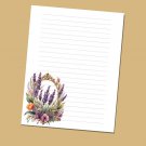 Lavender - Lined Stationery Paper (25 Sheets)  8.5 x 11 Premium Paper