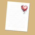 Party Heart- Lined Stationery Paper (25 Sheets)  8.5 x 11 Premium Paper