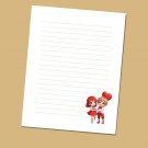 BE MINE- Lined Stationery Paper (25 Sheets)  8.5 x 11 Premium Paper