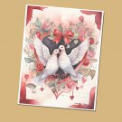 Doves in Love - Lined Stationery Paper (25 Sheets)  8.5 x 11 Premium Paper