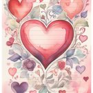 Country Heart- Lined Stationery Paper (25 Sheets)  8.5 x 11 Premium Paper
