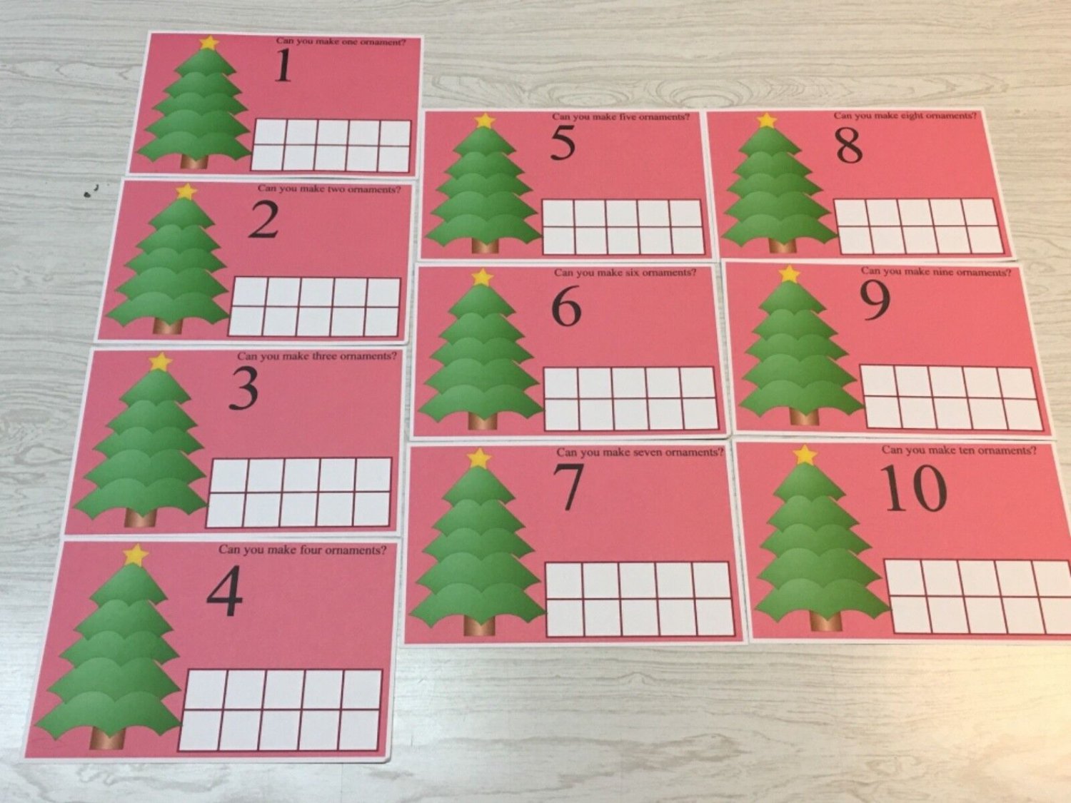 Christmas - Tree Count - Dry Erase - Laminated Activity Set - Teaching Supplies