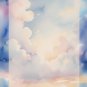 Clouds - Stationery Set - Watercolor Design - Writing Papers 50 Sheets
