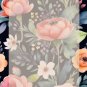 Dutch Florals Dark Stationery Set Watercolor Design - Writing Papers 50 Sheets