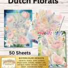 Dutch Florals Stationery Set - Watercolor Design - Writing Papers 50 Sheets Dutch Florals Stationery Set - Watercolor Design - Writing Papers 50 Sheets
