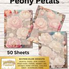 Peony Petals Stationery Set - Watercolor Design - Writing Papers 50 Sheets Peony Petals Stationery Set - Watercolor Design - Writing Papers 50 Sheets