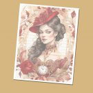 Victorian Elegance 2 Lined Stationery Paper (25 Sheets)  8.5 x 11 Premium Paper