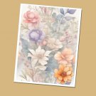 Florals - Lined Stationery Paper (25 Sheets)  8.5 x 11 Premium Paper