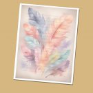 Feathers - Lined Stationery Paper (25 Sheets)  8.5 x 11 Premium Paper
