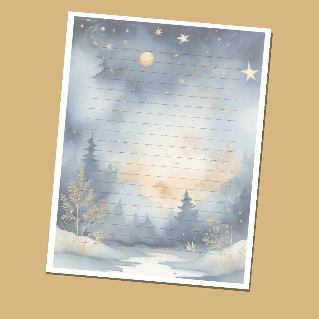 Star Bright- Lined Stationery Paper (25 Sheets)  8.5 x 11 Premium Paper