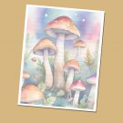 Mushrooms - Lined Stationery Paper (25 Sheets)  8.5 x 11 Premium Paper