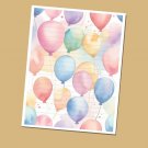 Balloon Theme - Lined Stationery Paper (25 Sheets)  8.5 x 11 Premium Paper