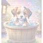 Puppy Bath Time - Lined Stationery Paper (25 Sheets) 8.5 x 11 Premium Paper