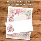 24 - Lined Stationary Sheets with 12  White Envelopes - Spring Design #034