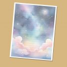 Night Sky - Lined Stationery Paper (25 Sheets)  8.5 x 11 Premium Paper