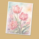 Spring WF#001 - Lined Stationery Paper (25 Sheets)  8.5 x 11 Premium Paper