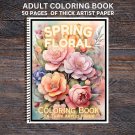 Spring Floral - Spiral Bound Adult Coloring Book - Thick Artist Paper - 50 pages