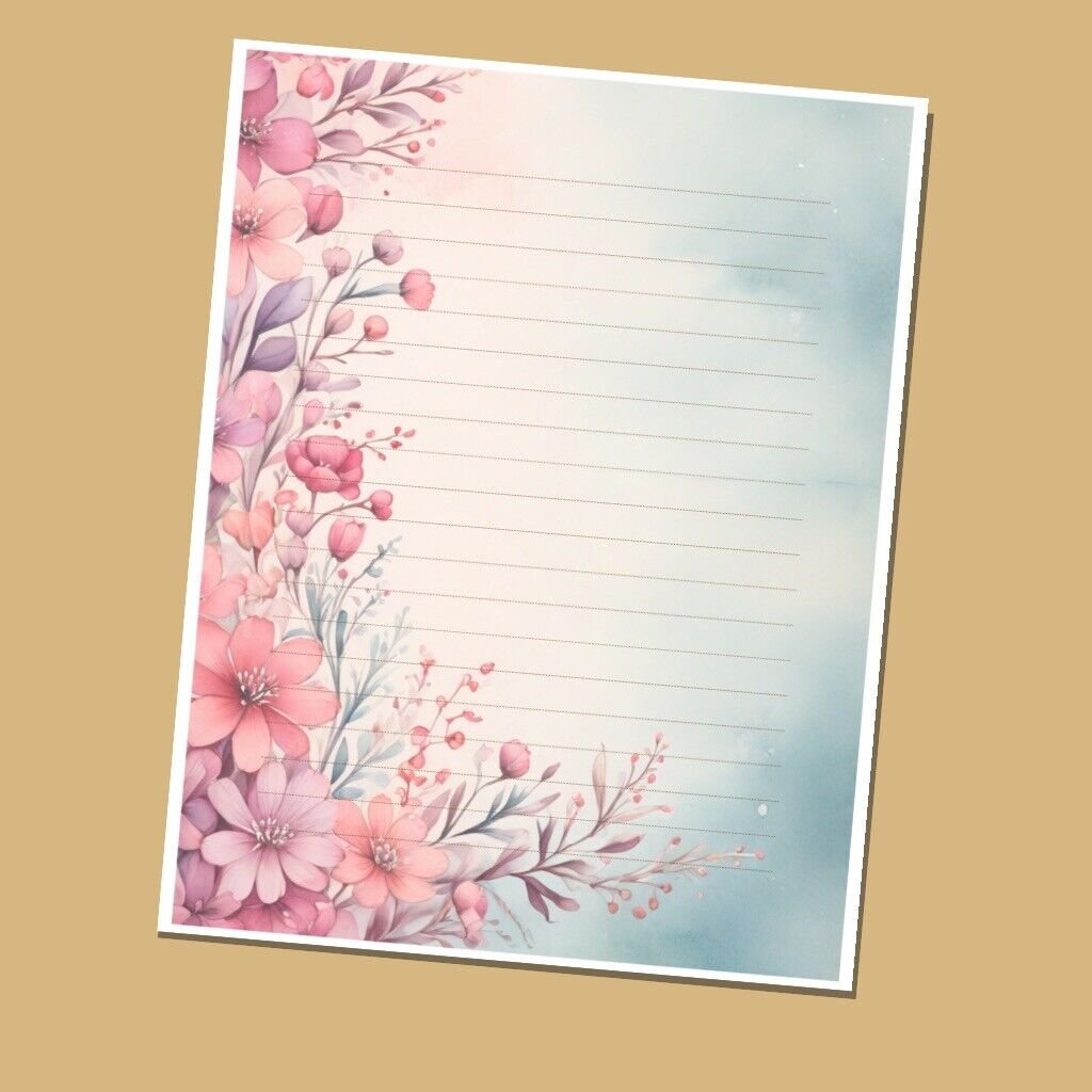 Custom Bundle - Set Of 4 - Lined Stationery Paper (25 Sheets)  8.5 x 11