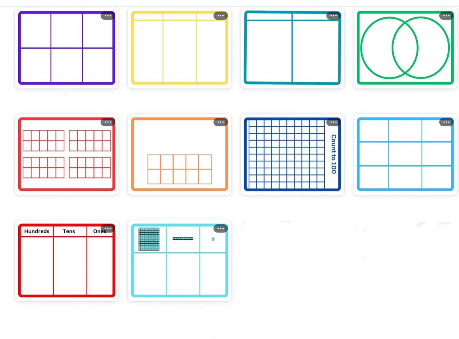 Set Of 10 - Write-On/Wipe-Off  Math Mats Bundle - Laminated