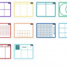 Set Of 10 - Write-On/Wipe-Off  Math Mats Bundle - Laminated